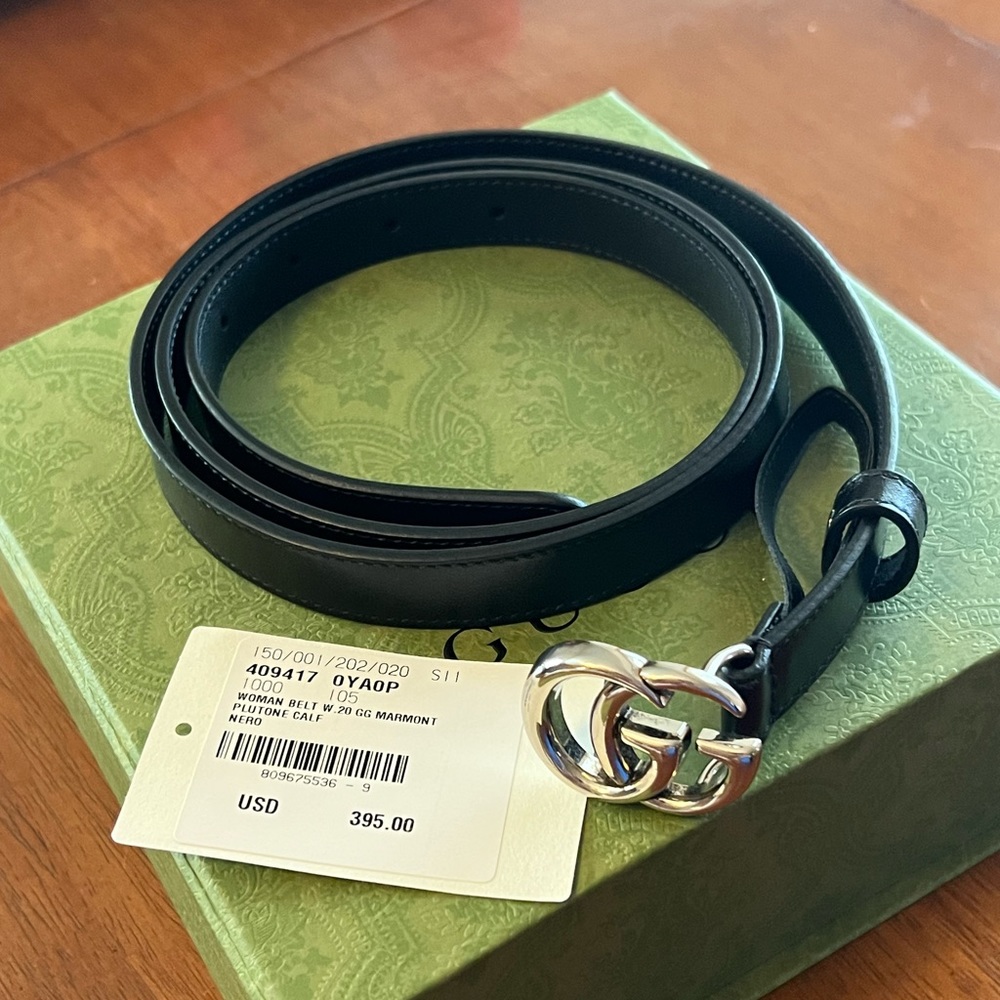 Black Gucci Marmont belt